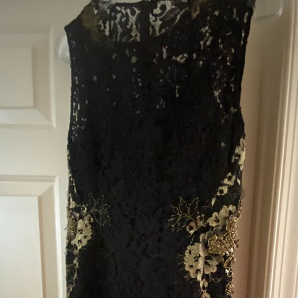 Elie Tahari Black & Gold lace cocktail dress, NEW - Picture 1 of 6